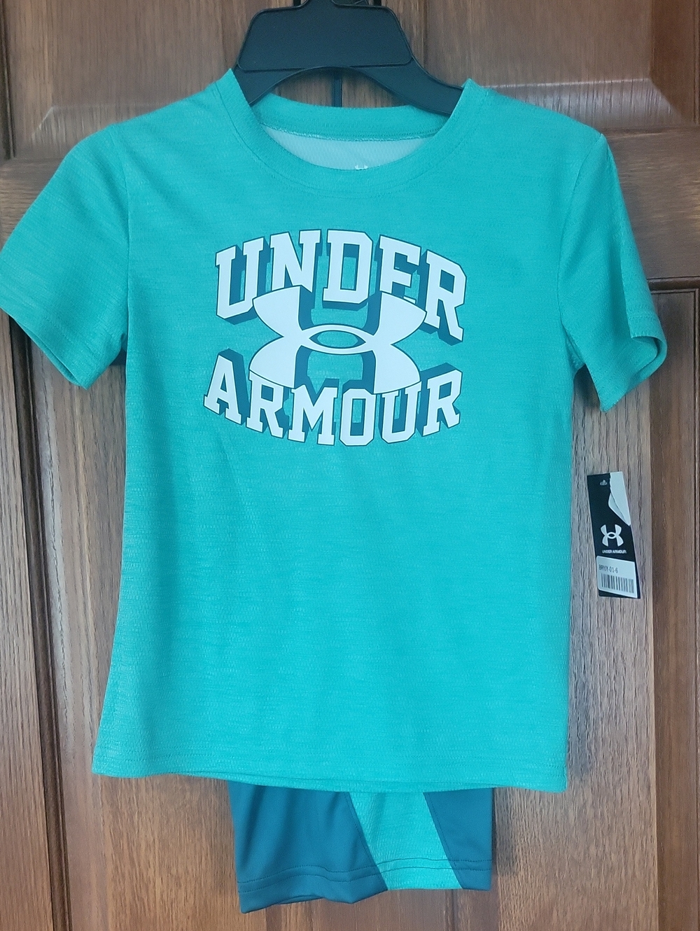 Under Armour Teal Short Sleeve Logo Tee With Shorts